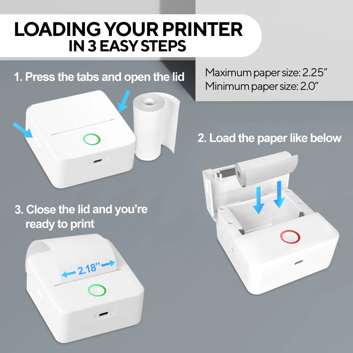 Core Innovations CTP500 Wireless Mini Portable Inkless Thermal Printer & Label Maker + Paper, Android & Ios (White)