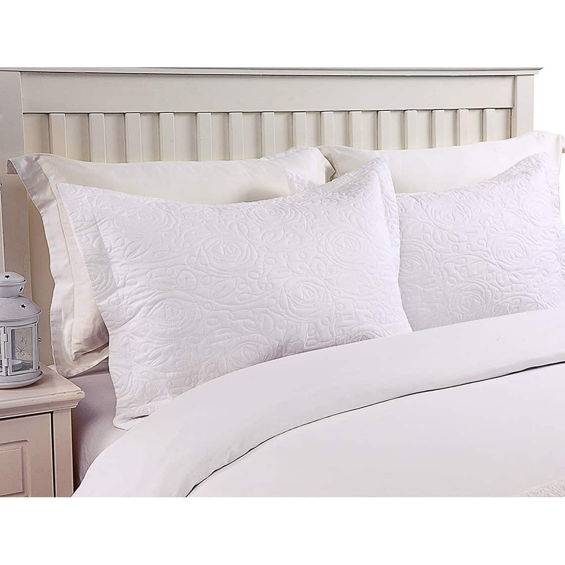 Porch & Den Manor Embroidered Pillow Sham (Set of 2) Taupe 20 X 26 +2