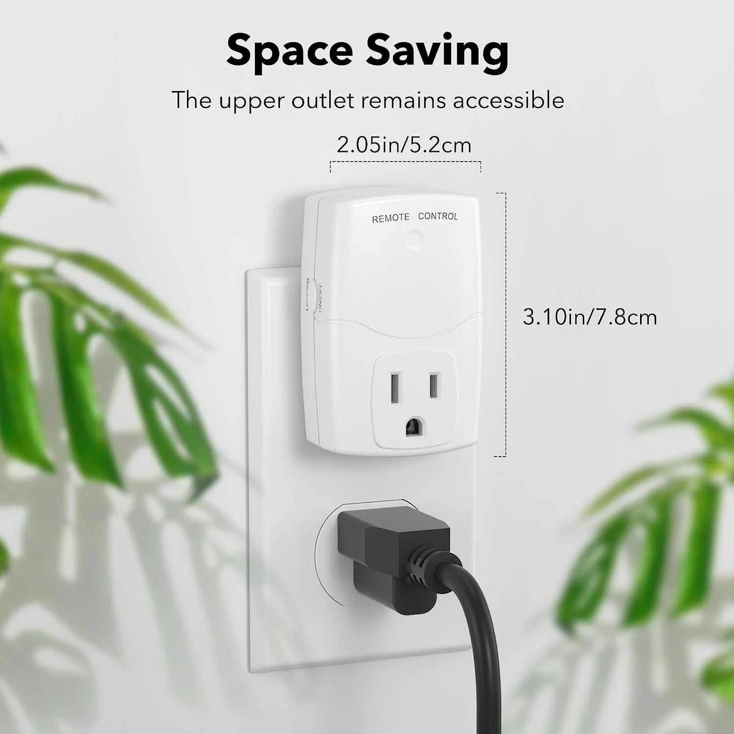 BN-LINK Mini Wireless Remote Control Outlet Switch Power Plug in for Household Appliances, Wireless Remote Light Switch, LED Light Bulbs, White (1 Remote + 3 Outlet) 1250W/10A