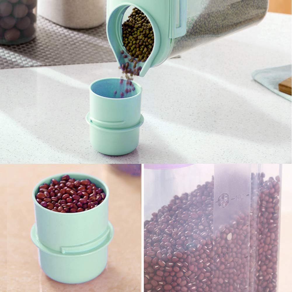 Pet Food Storage Container, Cereal Container with Airtight Design Pour Spout Measuring Swivel Cup, Bpa-Free Dry Food Dispenser for Dogs Cats Birds (Green)