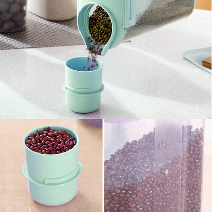 Pet Food Storage Container, Cereal Container with Airtight Design Pour Spout Measuring Swivel Cup, Bpa-Free Dry Food Dispenser for Dogs Cats Birds (Green)
