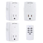 BN-LINK Mini Wireless Remote Control Outlet Switch Power Plug in for Household Appliances, Wireless Remote Light Switch, LED Light Bulbs, White (1 Remote + 3 Outlet) 1250W/10A