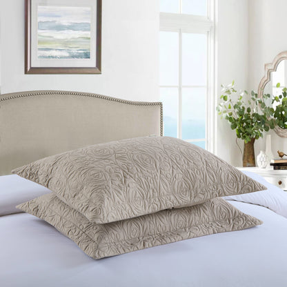 Porch & Den Manor Embroidered Pillow Sham (Set of 2) Taupe 20 X 26 +2
