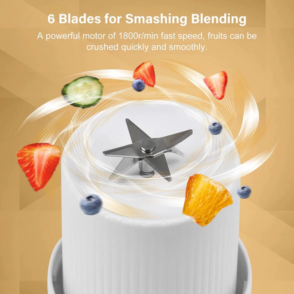 Tashhar Portable Blender 1200 Mah 420 Ml Battery Powered Blender, White